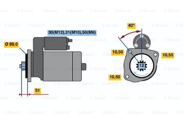BOSCH 0001330068 Marş Moturu 0001330012 LİEBHERR İŞ MAKİNASI 12 DİŞ SAĞ AĞIZ 10219978