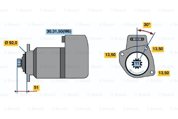BOSCH 0001416011 Marş Motoru IVECO LORRAINE büyük kafa 11 diş 240 190 400 260 Serie