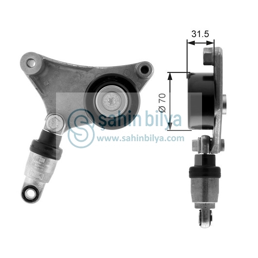GATES T38216 V KAYIŞ GERGİ KÜTÜĞÜ 69,9x31,5 Titreşim Amortisörlü TOYOTA AVENSIS CAMRY PREVIA II RAV4 II 97-15