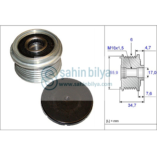INA 535010610 RUVILLE 59937 ALTERNATÖR SERBEST HAREKET RULMANI F-550371.01