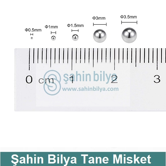 304 Paslanmaz Çelik Bilya 0,5 mm Çok Amaçlı Bilye Tane Misket Rulman Demir 0,50mm 0.5mm 100’lü Paket