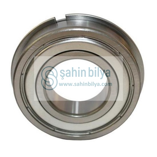SNR 6002-ZZNR TEK SIRALI SEGMANLI ÇİFT TARAFI ÇELİK KAPAKLI RULMAN 15X32X9