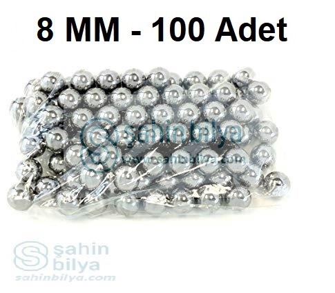 Çelik Bilya 8 mm Çok Amaçlı Bilye Tane Misket Rulman Demir (100’lü Paket)