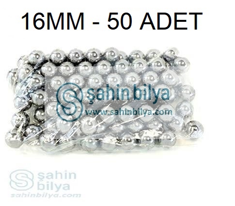 Çelik Bilya 16 mm Çok Amaçlı Bilye Tane Misket Rulman Demir 16,00mm 16mm 50.li Paket