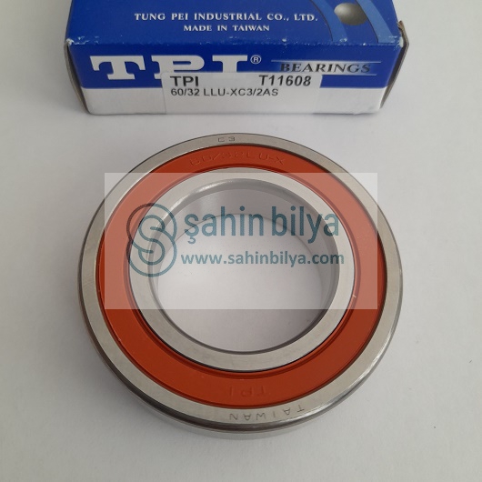 TPI 60/32 LLU 2RS Rulman Bilya 32x58x13 Plasitk Kapaklı Düz Misketli