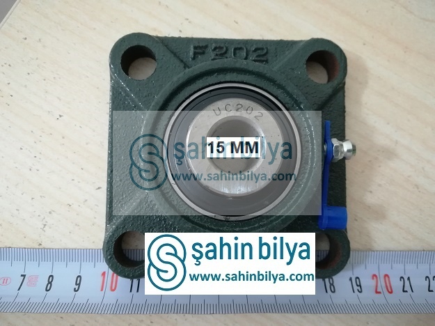 SHN  UCF 202 İç Ölçü 15mm Yataklı Rulman Kare Tip